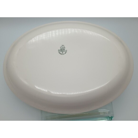 Vtg Crown Pottery Transferware Platter  Botanical Flower - Picture 5 of 8